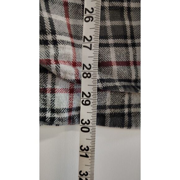 Vintage Large Men's Gray Plaid Heavy Flannel Long Sleeve Button Down Jacket - Picture 5 of 5